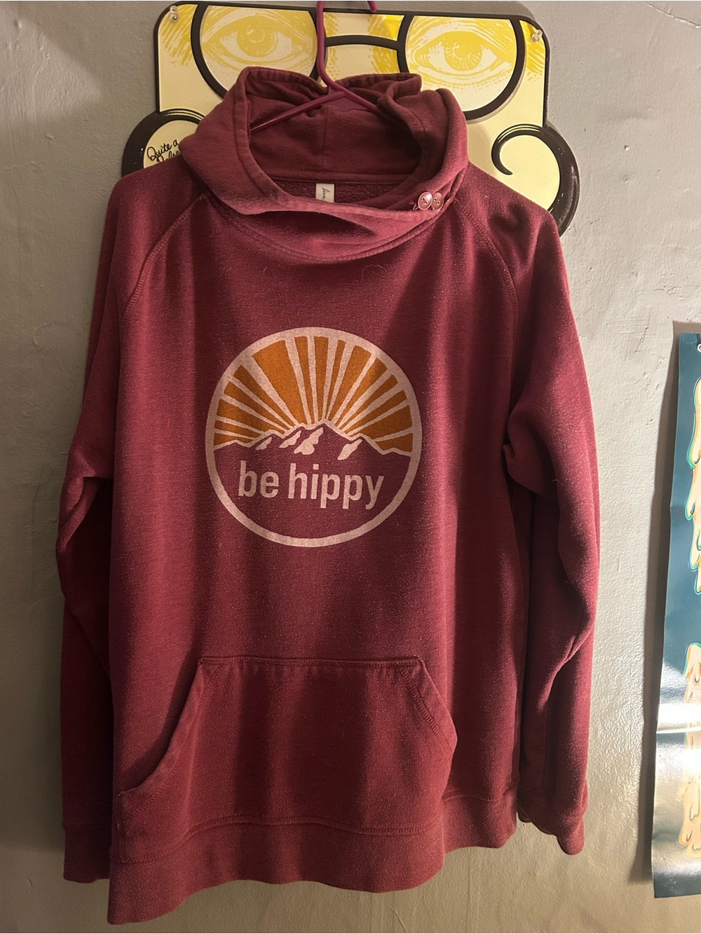 Be Hippy Women's Funnel Neck Sweatshirt - Maroon